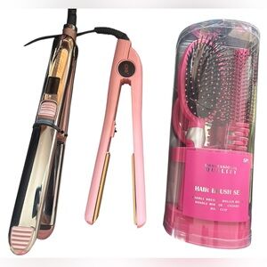 CHI 1” inch Baby Pink Hair Straighter Flat Iron Styling Bundle